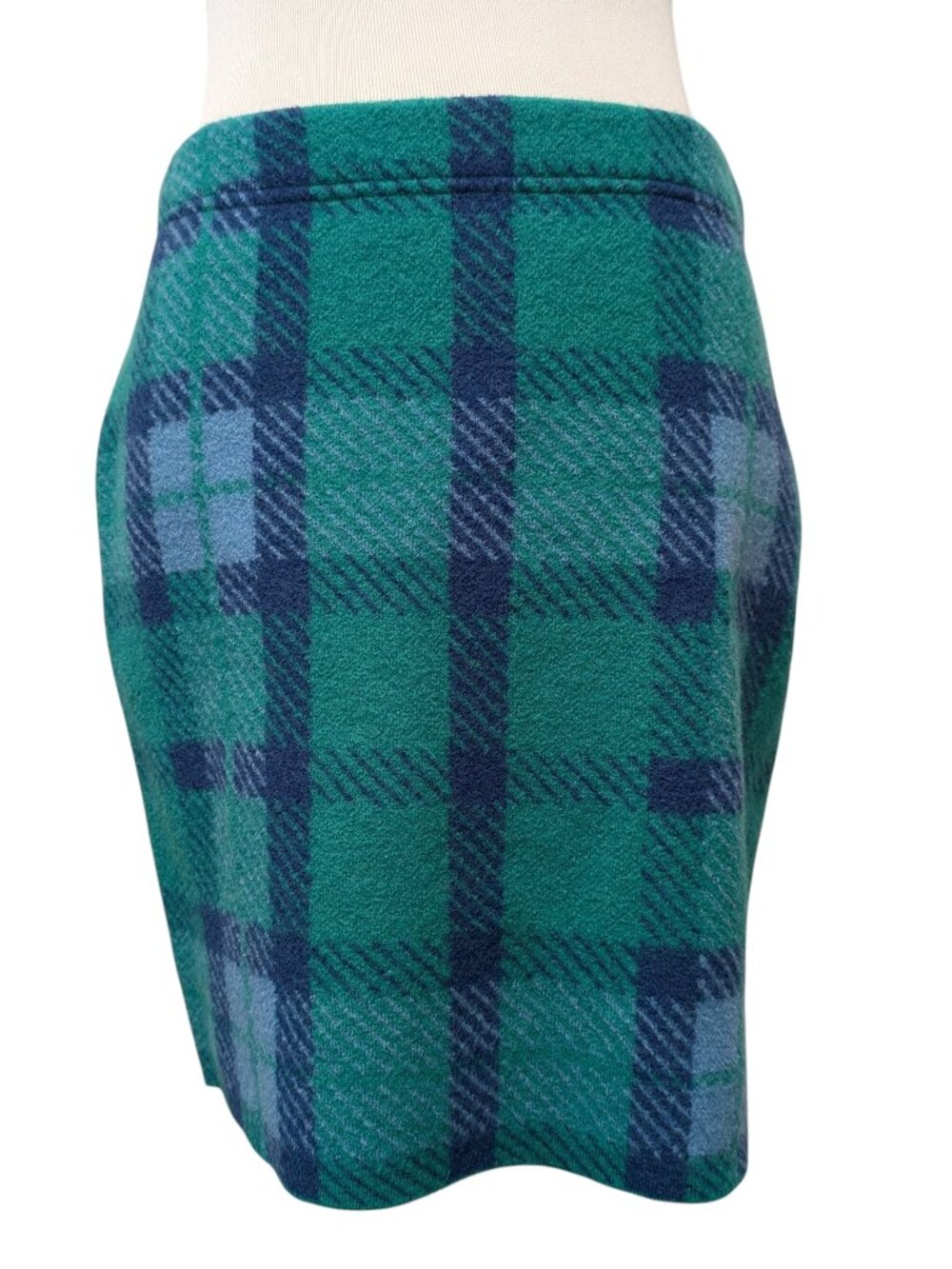 Toad & Co Womens Size M Green Plaid Merino Wool Heartfelt Pull On Sweater Skirt